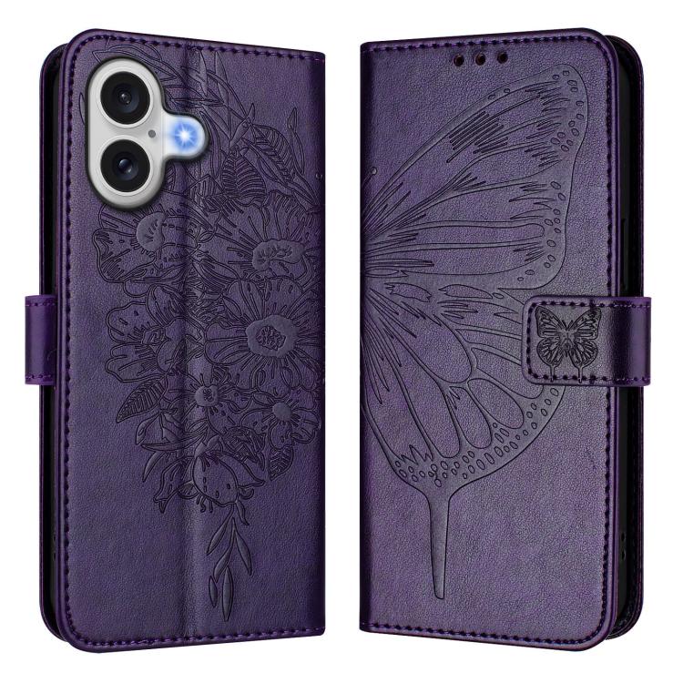 Embossed Butterfly Leather Phone Case, For iPhone 17 Pro Max, For iPhone 17 Pro, For iPhone 17