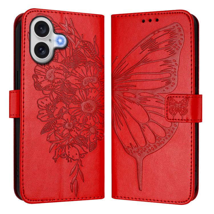Embossed Butterfly Leather Phone Case, For iPhone 17 Pro Max, For iPhone 17 Pro, For iPhone 17