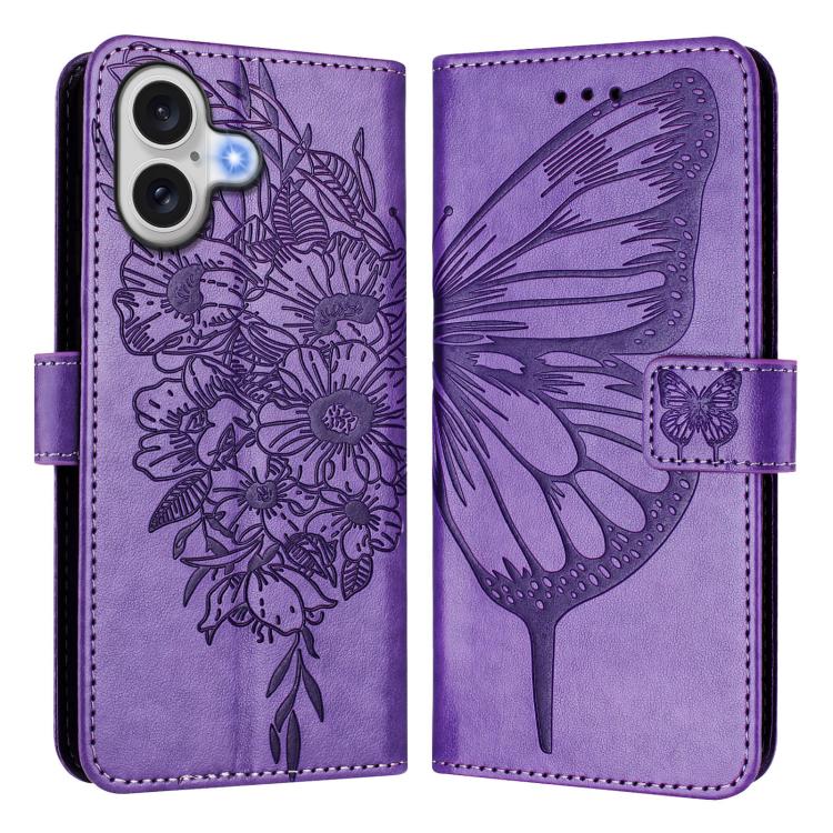 Embossed Butterfly Leather Phone Case, For iPhone 17 Pro Max, For iPhone 17 Pro, For iPhone 17