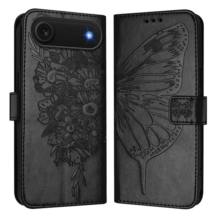 Embossed Butterfly Leather Phone Case, For iPhone Air, iPhone 16e, For iPhone 16 Pro Max