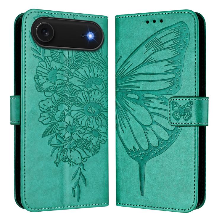 Embossed Butterfly Leather Phone Case, For iPhone Air, iPhone 16e, For iPhone 16 Pro Max