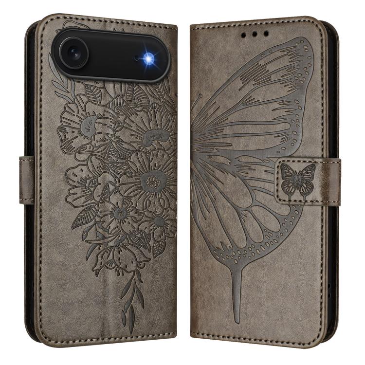 Embossed Butterfly Leather Phone Case, For iPhone Air, iPhone 16e, For iPhone 16 Pro Max