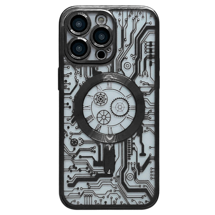 Electroplated Circuit Board Pattern MagSafe Phone Case, For iPhone 12 Pro, For iPhone 11 Pro Max, For iPhone 11