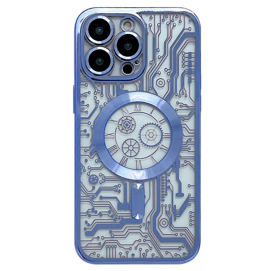 Electroplated Circuit Board Pattern MagSafe Phone Case, For iPhone 14 Pro Max, For iPhone 13 Pro Max, For iPhone 13 Pro