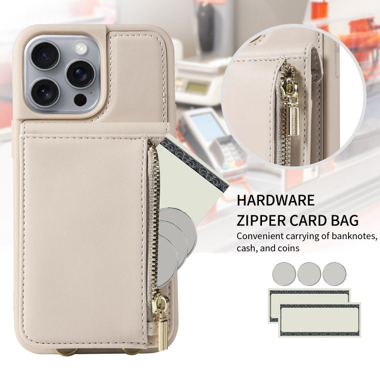 Crossbody Lanyard Zipper Wallet Leather Phone Case, For iPhone 16 Pro Max, For iPhone 16 Pro, For iPhone 16 Plus, For iPhone 16