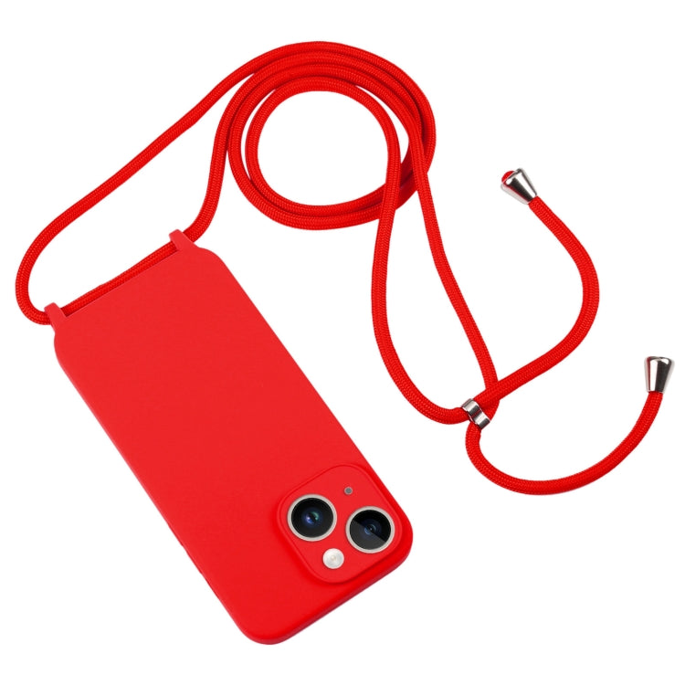 Crossbody Lanyard Liquid Silicone Case, For iPhone 15 Pro