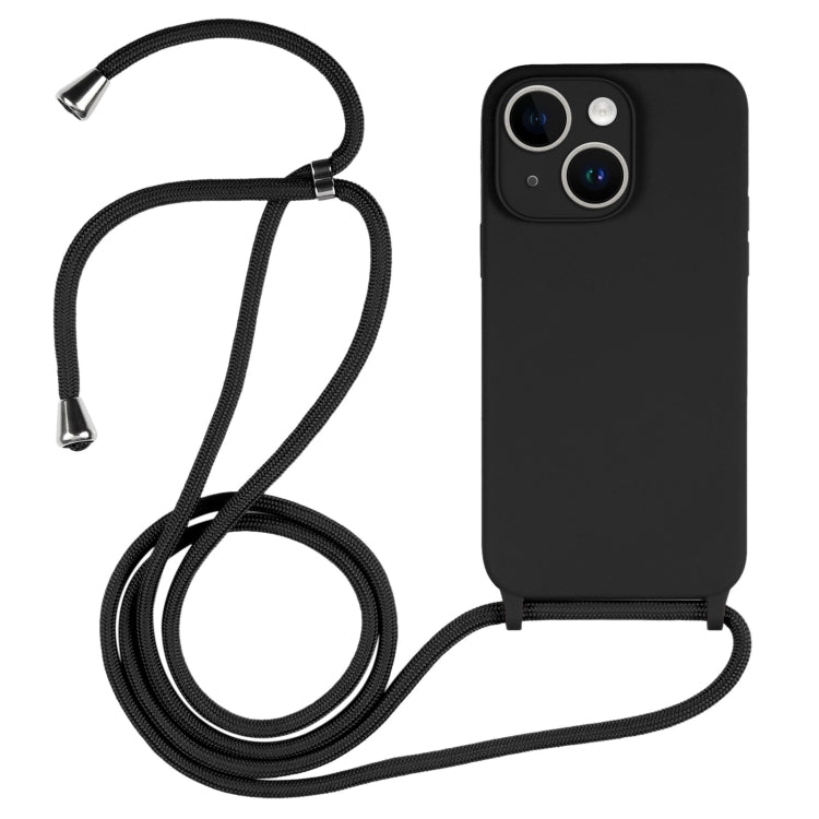 Crossbody Lanyard Liquid Silicone Case, For iPhone 15 Pro