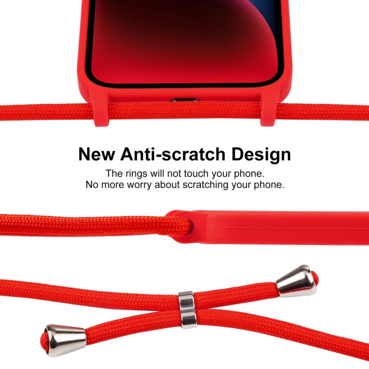 Crossbody Lanyard Liquid Silicone Case, For iPhone 15 Plus