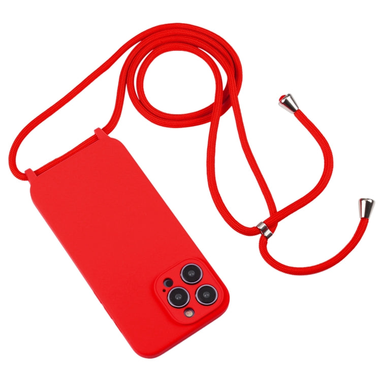 Crossbody Lanyard Liquid Silicone Case, For iPhone 15 Pro Max