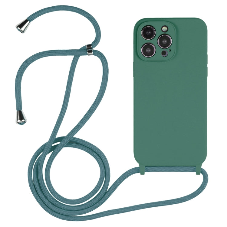 Crossbody Lanyard Liquid Silicone Case, For iPhone 15 Pro Max