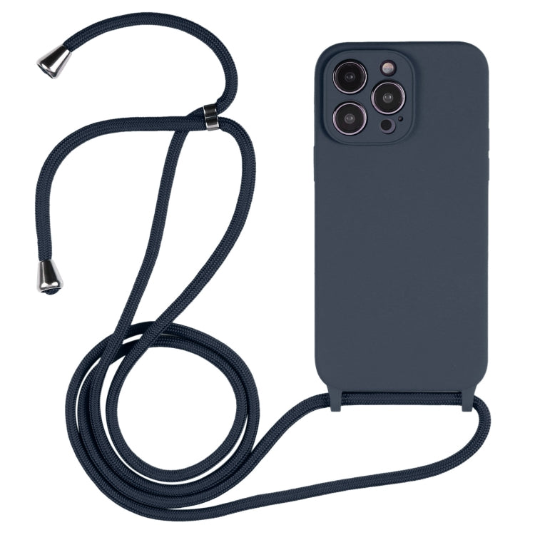 Crossbody Lanyard Liquid Silicone Case, For iPhone 15 Pro Max