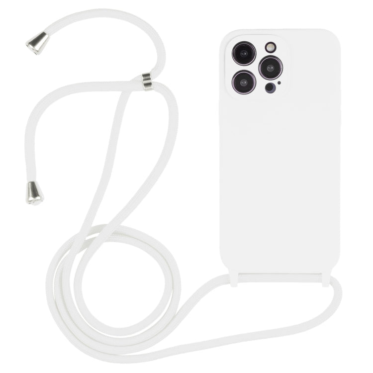 Crossbody Lanyard Liquid Silicone Case, For iPhone 15 Pro Max