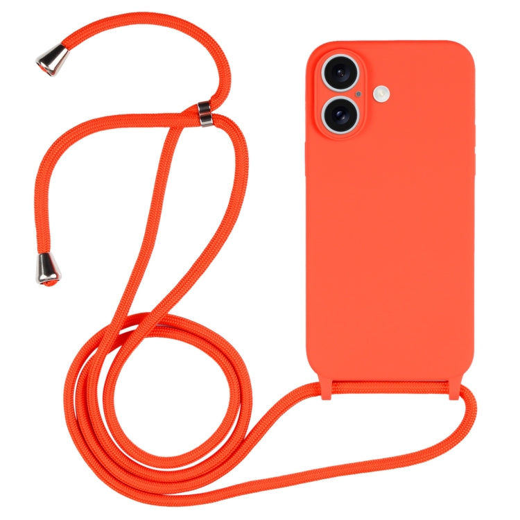 Crossbody Lanyard Liquid Silicone Case, For iPhone 16 Pro