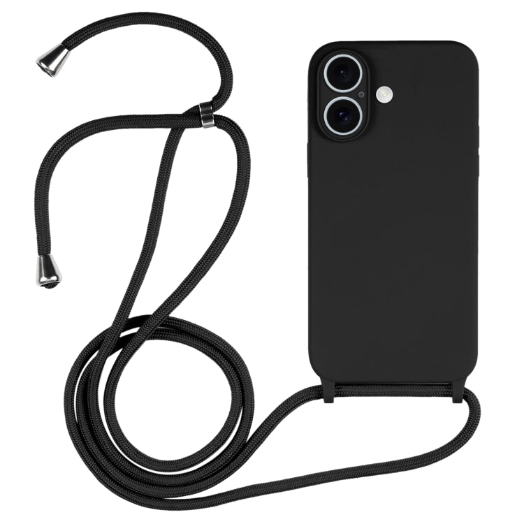 Crossbody Lanyard Liquid Silicone Case, For iPhone 16 Pro