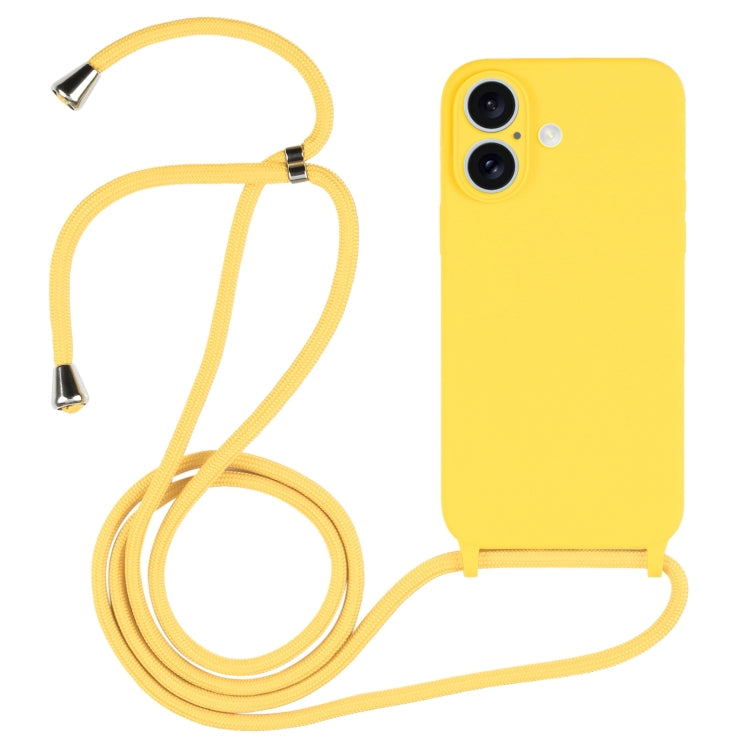 Crossbody Lanyard Liquid Silicone Case, For iPhone 16 Pro