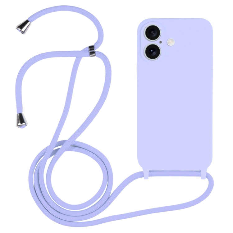Crossbody Lanyard Liquid Silicone Case, For iPhone 16 Pro