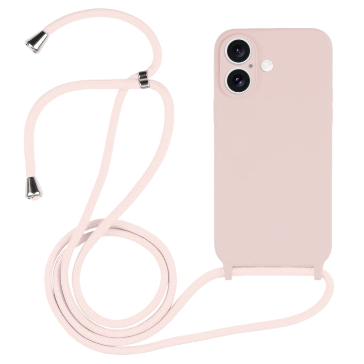 Crossbody Lanyard Liquid Silicone Case, For iPhone 16 Pro