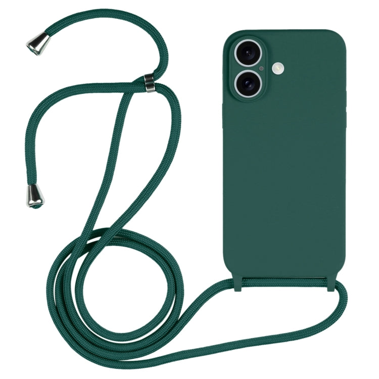 Crossbody Lanyard Liquid Silicone Case, For iPhone 16 Pro