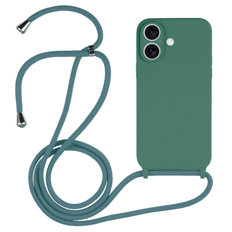 Crossbody Lanyard Liquid Silicone Case, For iPhone 16 Pro