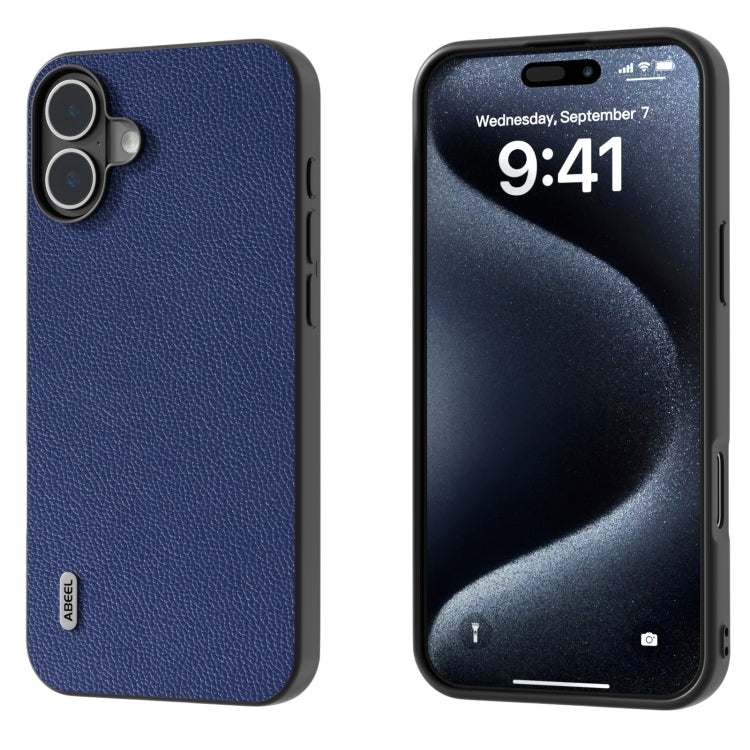 ABEEL Black Edge Genuine Leather Mino Phone Case, For iPhone 16 Pro Max, For iPhone 16 Pro, For iPhone 16 Plus, For iPhone 16, For iPhone 15 Pro Max, For iPhone 15 Pro