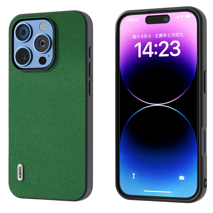 ABEEL Black Edge Genuine Leather Mino Phone Case, For iPhone 16 Pro Max, For iPhone 16 Pro, For iPhone 16 Plus, For iPhone 16, For iPhone 15 Pro Max, For iPhone 15 Pro