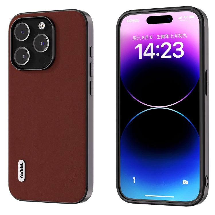 ABEEL Genuine Leather Silky Soft Black Edge Phone Case, For iPhone 15 Pro Max, For iPhone 15 Pro, For iPhone 15 Plus, For iPhone 15, For iPhone 14 Plus, For iPhone 14