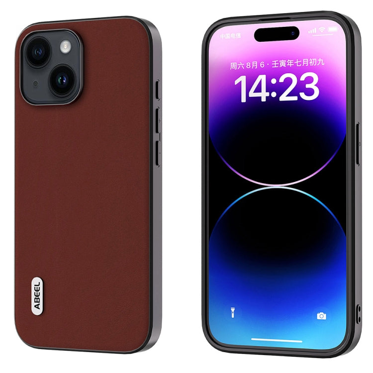 ABEEL Genuine Leather Silky Soft Black Edge Phone Case, For iPhone 15 Pro Max, For iPhone 15 Pro, For iPhone 15 Plus, For iPhone 15, For iPhone 14 Plus, For iPhone 14