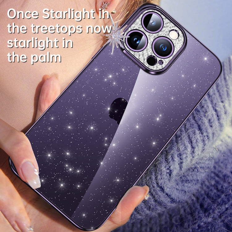 SULADA Electroplated Transparent Glittery TPU Phone Case, For iPhone 15 Pro Max, For iPhone 14 Plus, For iPhone 15 Pro, For iPhone 14, For iPhone 15 Plus, For iPhone 14 Pro