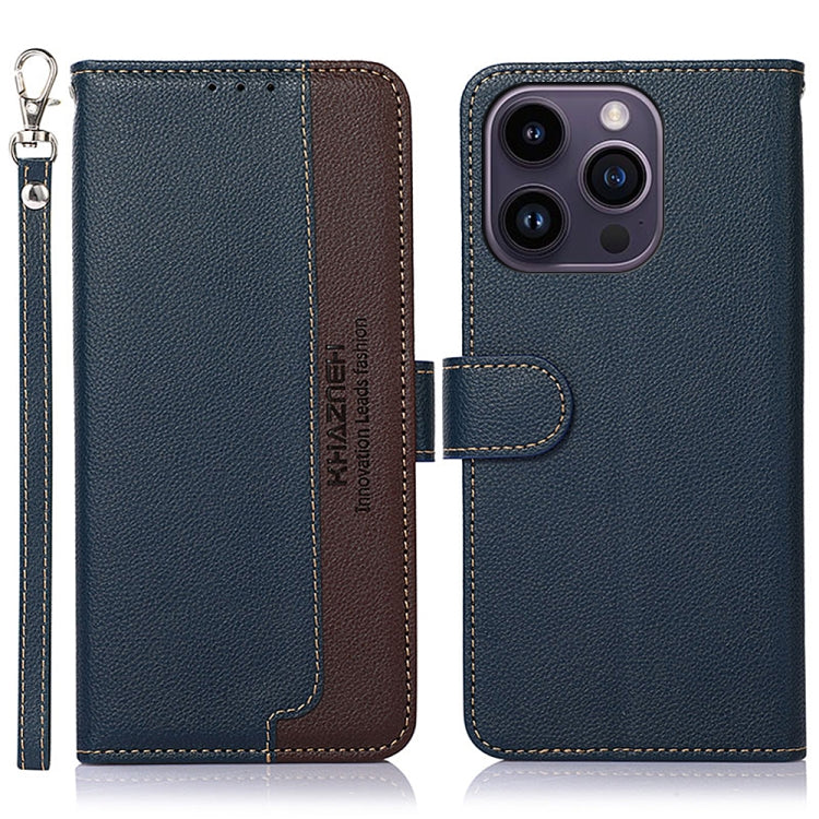 KHAZNEH Litchi Texture Leather RFID Phone Case, For iPhone 16e / 17e, For iPhone 17 Pro Max, For iPhone 17 Pro, For iPhone 17, For iPhone 17 Air, For iPhone 16 Pro Max