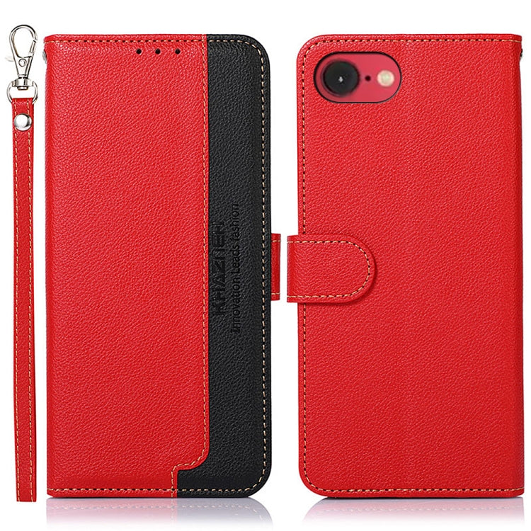 KHAZNEH Litchi Texture Leather RFID Phone Case, For iPhone 16e / 17e, For iPhone 17 Pro Max, For iPhone 17 Pro, For iPhone 17, For iPhone 17 Air, For iPhone 16 Pro Max