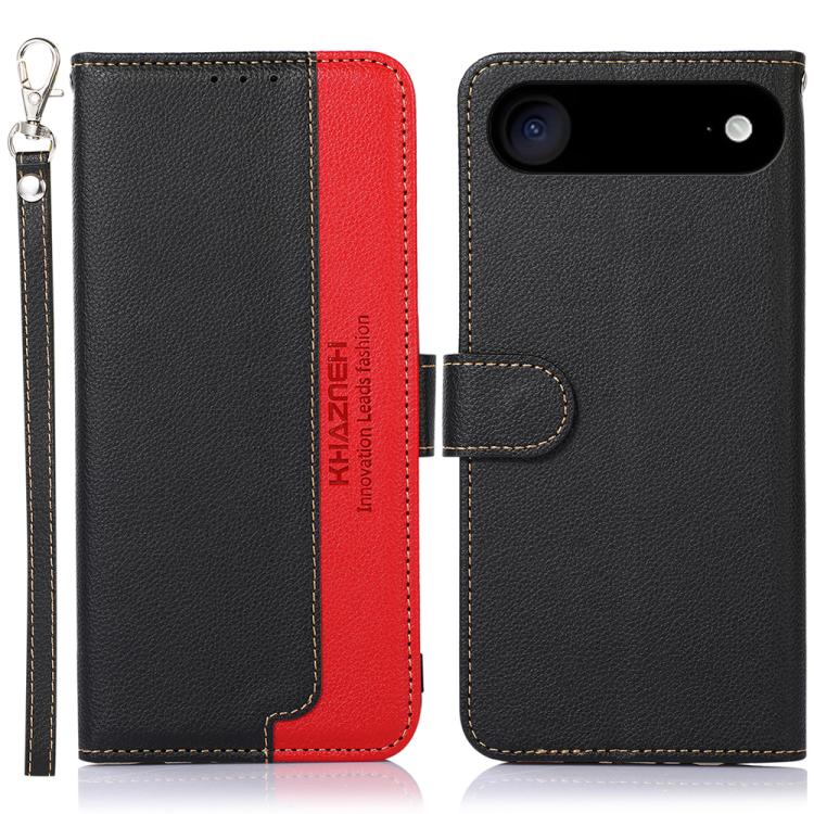 KHAZNEH Litchi Texture Leather RFID Phone Case, For iPhone 16e / 17e, For iPhone 17 Pro Max, For iPhone 17 Pro, For iPhone 17, For iPhone 17 Air, For iPhone 16 Pro Max