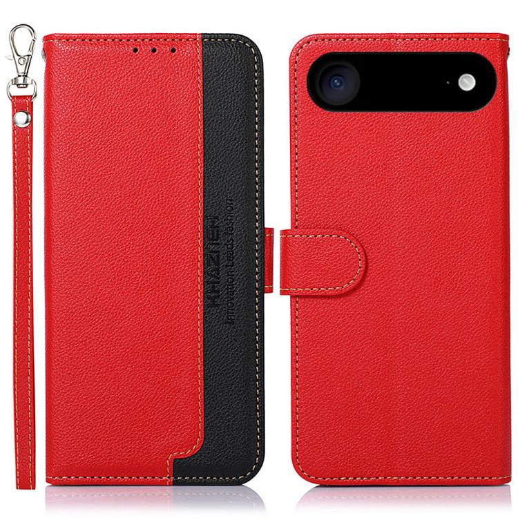 KHAZNEH Litchi Texture Leather RFID Phone Case, For iPhone 16e / 17e, For iPhone 17 Pro Max, For iPhone 17 Pro, For iPhone 17, For iPhone 17 Air, For iPhone 16 Pro Max
