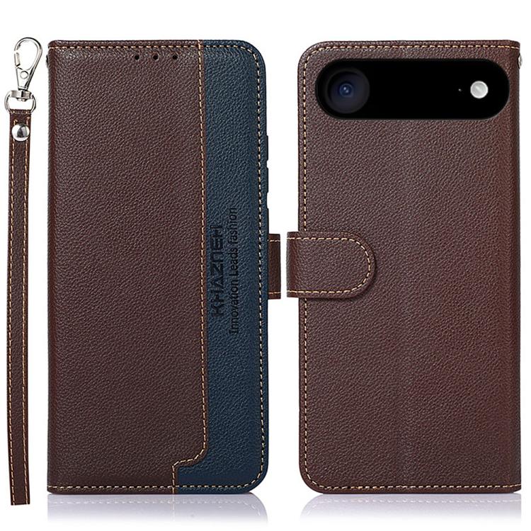 KHAZNEH Litchi Texture Leather RFID Phone Case, For iPhone 16e / 17e, For iPhone 17 Pro Max, For iPhone 17 Pro, For iPhone 17, For iPhone 17 Air, For iPhone 16 Pro Max