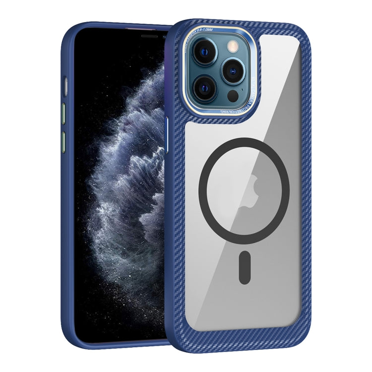 MagSafe Carbon Fiber Transparent Back Panel Phone Case, For iPhone 12 / 12 Pro, For iPhone 12 Pro Max, For iPhone 11 Pro Max