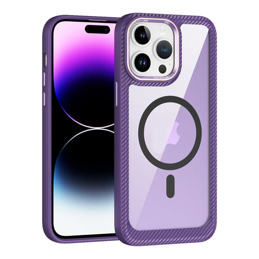 MagSafe Carbon Fiber Transparent Back Panel Phone Case, For iPhone 12 / 12 Pro, For iPhone 12 Pro Max, For iPhone 11 Pro Max