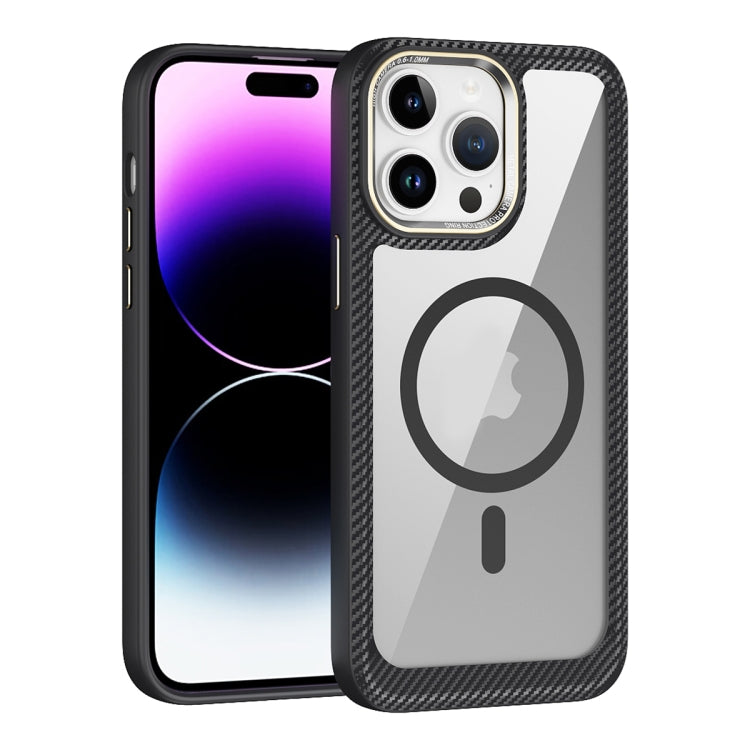 MagSafe Carbon Fiber Transparent Back Panel Phone Case, For iPhone 12 / 12 Pro, For iPhone 12 Pro Max, For iPhone 11 Pro Max
