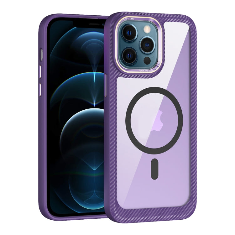 MagSafe Carbon Fiber Transparent Back Panel Phone Case, For iPhone 12 / 12 Pro, For iPhone 12 Pro Max, For iPhone 11 Pro Max