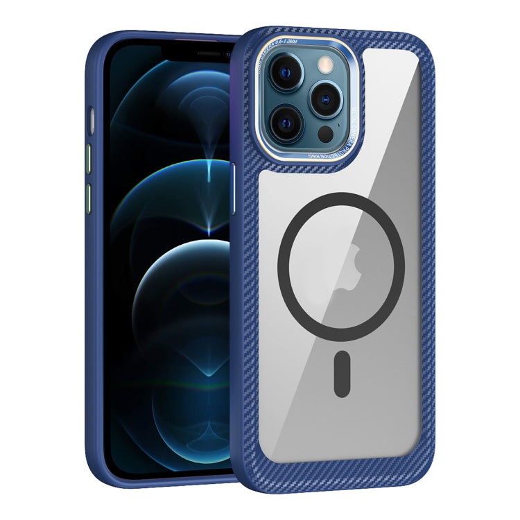 MagSafe Carbon Fiber Transparent Back Panel Phone Case, For iPhone 12 / 12 Pro, For iPhone 12 Pro Max, For iPhone 11 Pro Max
