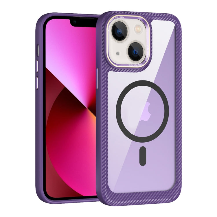 MagSafe Carbon Fiber Transparent Back Panel Phone Case, For iPhone 14, For iPhone 14 Pro, For iPhone 14 Pro Max, For iPhone 13 Pro Max, For iPhone 13 Pro, For iPhone 13