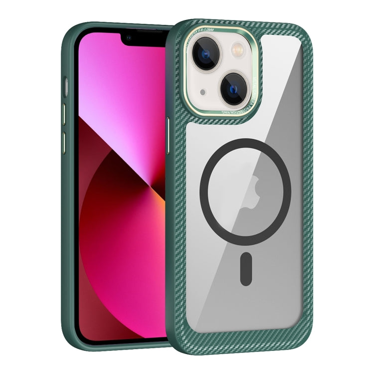 MagSafe Carbon Fiber Transparent Back Panel Phone Case, For iPhone 14, For iPhone 14 Pro, For iPhone 14 Pro Max, For iPhone 13 Pro Max, For iPhone 13 Pro, For iPhone 13