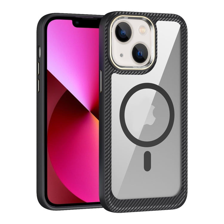 MagSafe Carbon Fiber Transparent Back Panel Phone Case, For iPhone 14, For iPhone 14 Pro, For iPhone 14 Pro Max, For iPhone 13 Pro Max, For iPhone 13 Pro, For iPhone 13