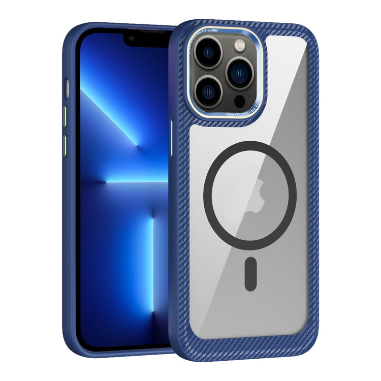MagSafe Carbon Fiber Transparent Back Panel Phone Case, For iPhone 14, For iPhone 14 Pro, For iPhone 14 Pro Max, For iPhone 13 Pro Max, For iPhone 13 Pro, For iPhone 13