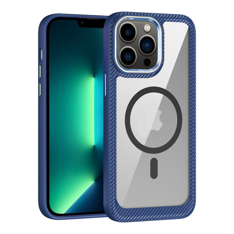 MagSafe Carbon Fiber Transparent Back Panel Phone Case, For iPhone 14, For iPhone 14 Pro, For iPhone 14 Pro Max, For iPhone 13 Pro Max, For iPhone 13 Pro, For iPhone 13