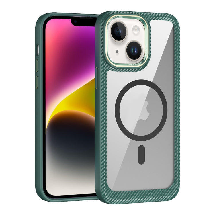 MagSafe Carbon Fiber Transparent Back Panel Phone Case, For iPhone 14, For iPhone 14 Pro, For iPhone 14 Pro Max, For iPhone 13 Pro Max, For iPhone 13 Pro, For iPhone 13