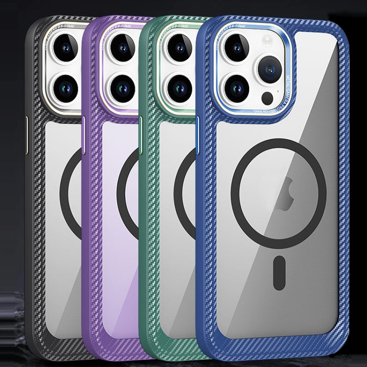 MagSafe Carbon Fiber Transparent Back Panel Phone Case, For iPhone 12 / 12 Pro, For iPhone 12 Pro Max, For iPhone 11 Pro Max