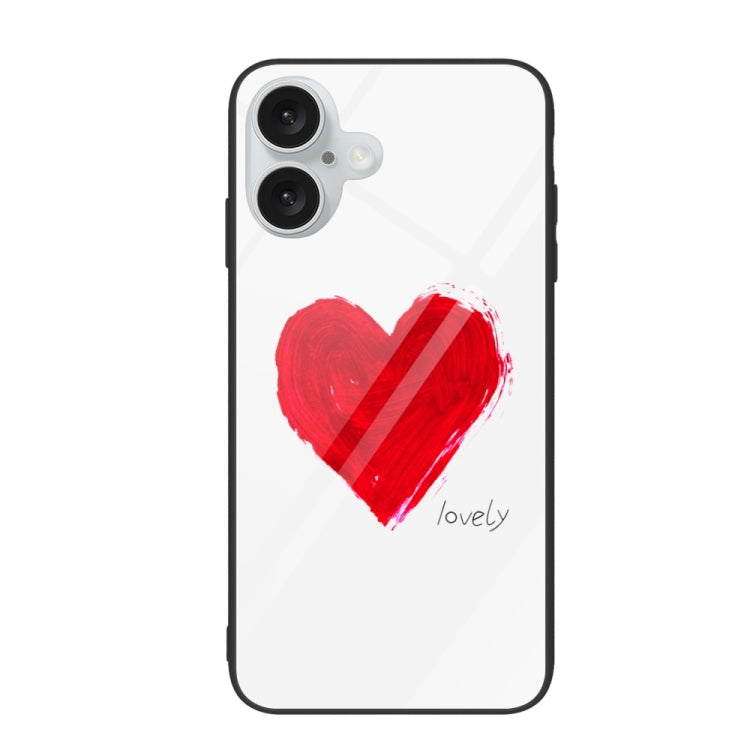 Colorful Painted Glass Phone Case, For iPhone 16 Plus