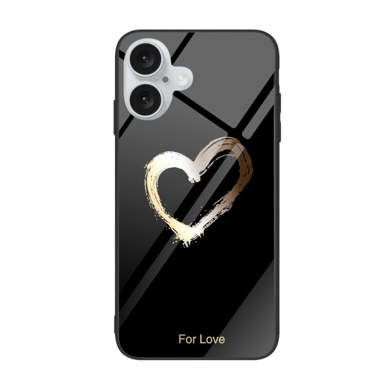 Colorful Painted Glass Phone Case, For iPhone 16 Plus