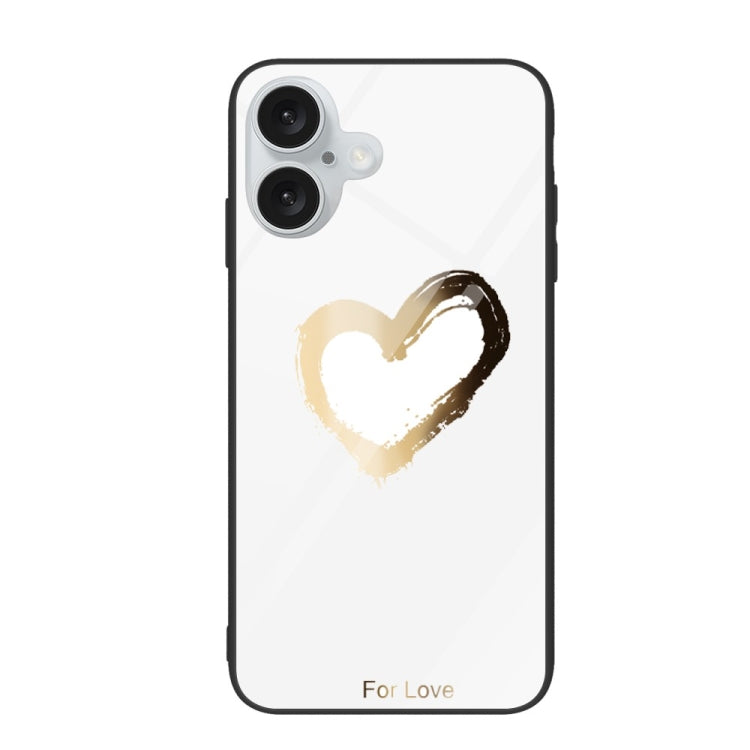 Colorful Painted Glass Phone Case, For iPhone 16 Plus