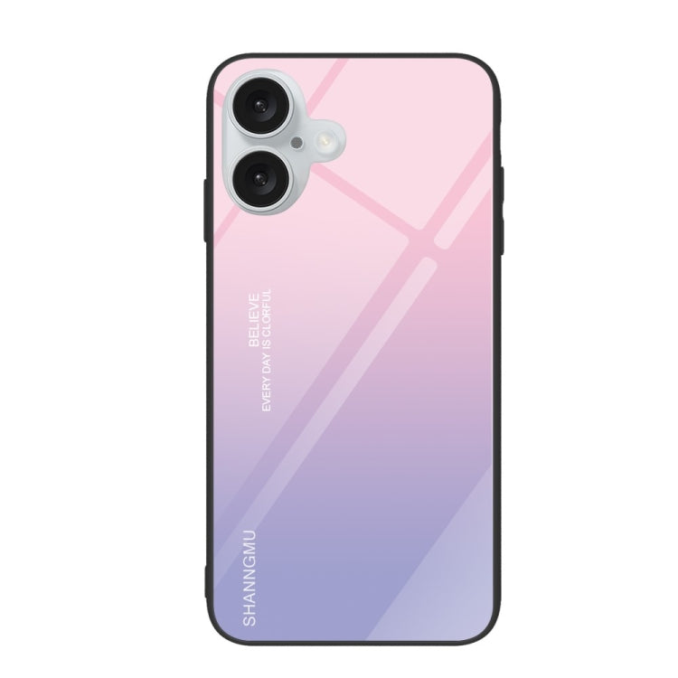 Colorful Painted Glass Phone Case, For iPhone 16 Plus