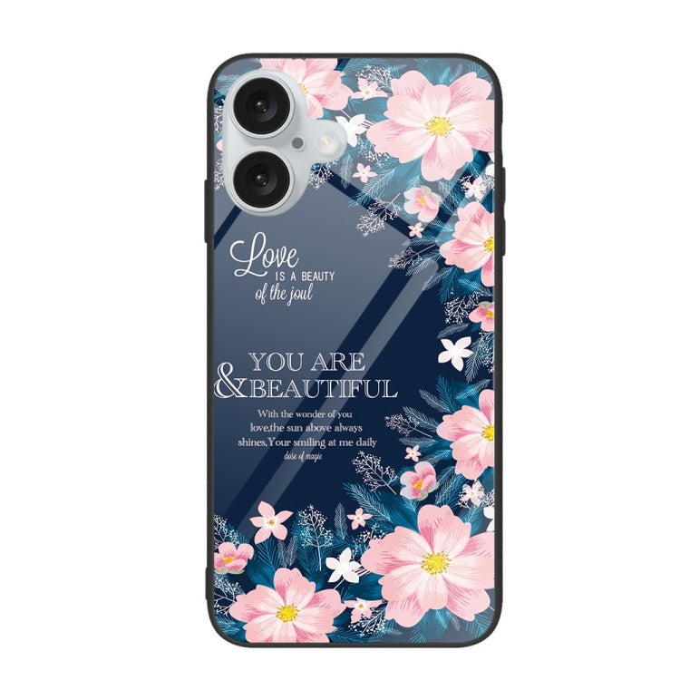Colorful Painted Glass Phone Case, For iPhone 16 Plus